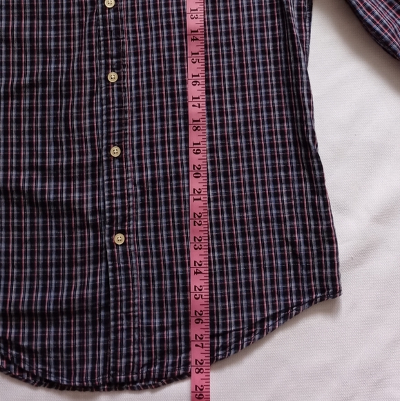 Just a Cheap Shirt Men's Plaid Long Sleeve Button- Down.  Size S. Red, Blue. - Picture 10 of 15